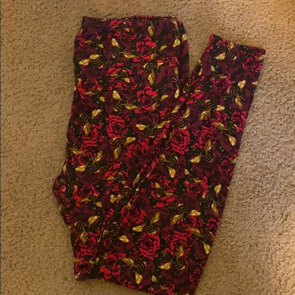 Lularoe leggings - roses and bees